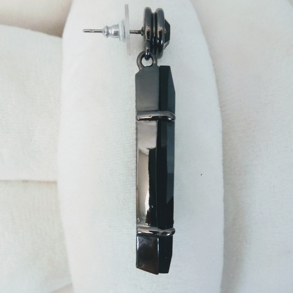 Park Lane Earrings Jet Black Crystal Drop - Picture 4 of 5